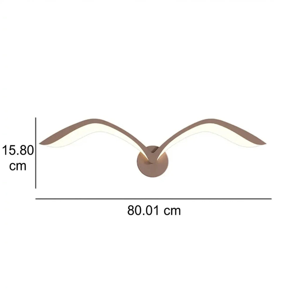 Minimalist Bird Wing LED Wall Light Sconce in Brown or White