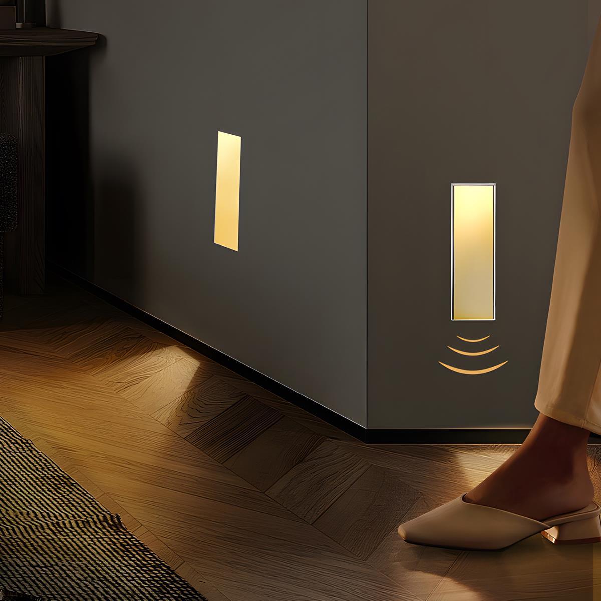Outdoor Sensor Light LED Wall Light – Minimalist Rectangular Design for Hallway or Bedroom