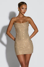 Cocktail Dress Strapless Sequin Mini Bodycon Fit for Women