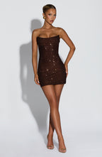 Cocktail Dress Strapless Sequin Mini Bodycon Fit for Women
