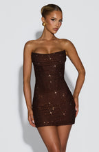 Cocktail Dress Strapless Sequin Mini Bodycon Fit for Women