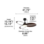 Ceiling Fan with Wooden Blades and Dimmable LED Light
