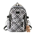 Kids' Star Print Backpack with Multiple Compartments and Plush Keychain