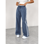 Women's High-Waisted Side-Stripe Joggers - Casual Sweatpants