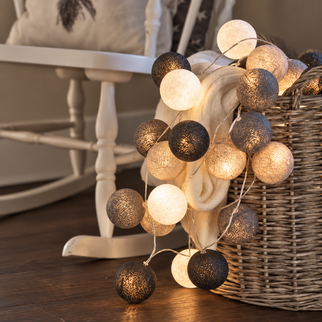 Cotton Light Ball Garland – Create Atmosphere and Warmth in Any Space