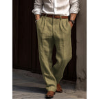 Men's Linen Trousers - Breathable Relaxed-Fit Casual Pants