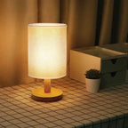 Organic Wood & Linen Lamp with Remote Control