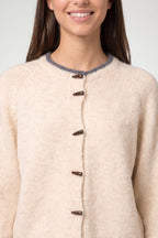 Women's Round Neck Cardigan - Stone Knit Pullover