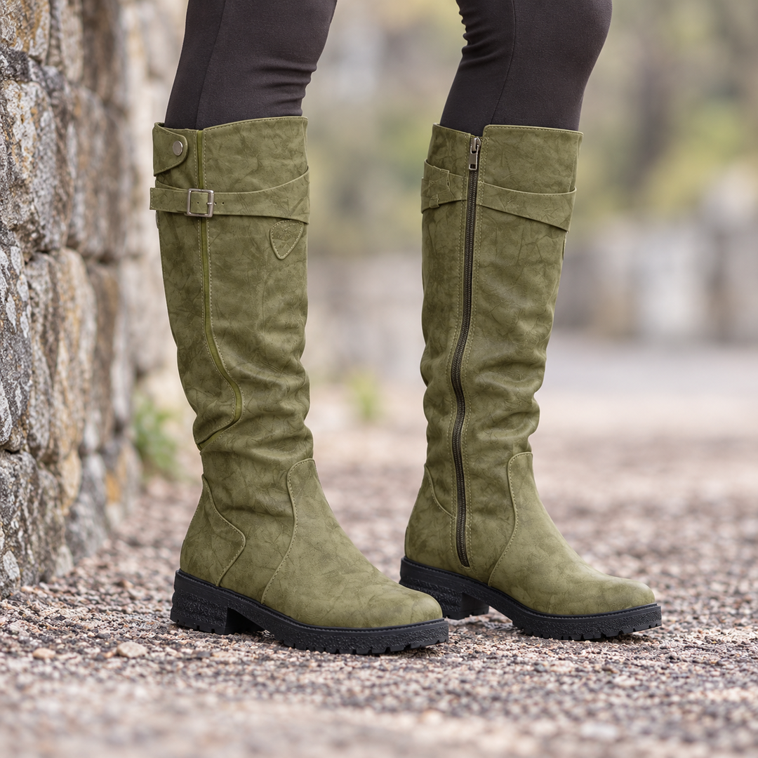 Women's Comfortable Leather Boots with Arch Support