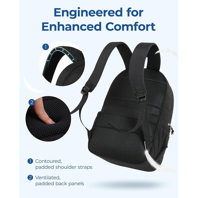 Padded Laptop Backpack with Multiple Compartments, Water-Repellent