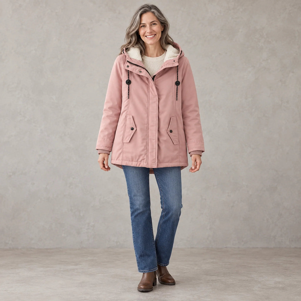 parka coat — Aurora Dusty Pink front — view 6