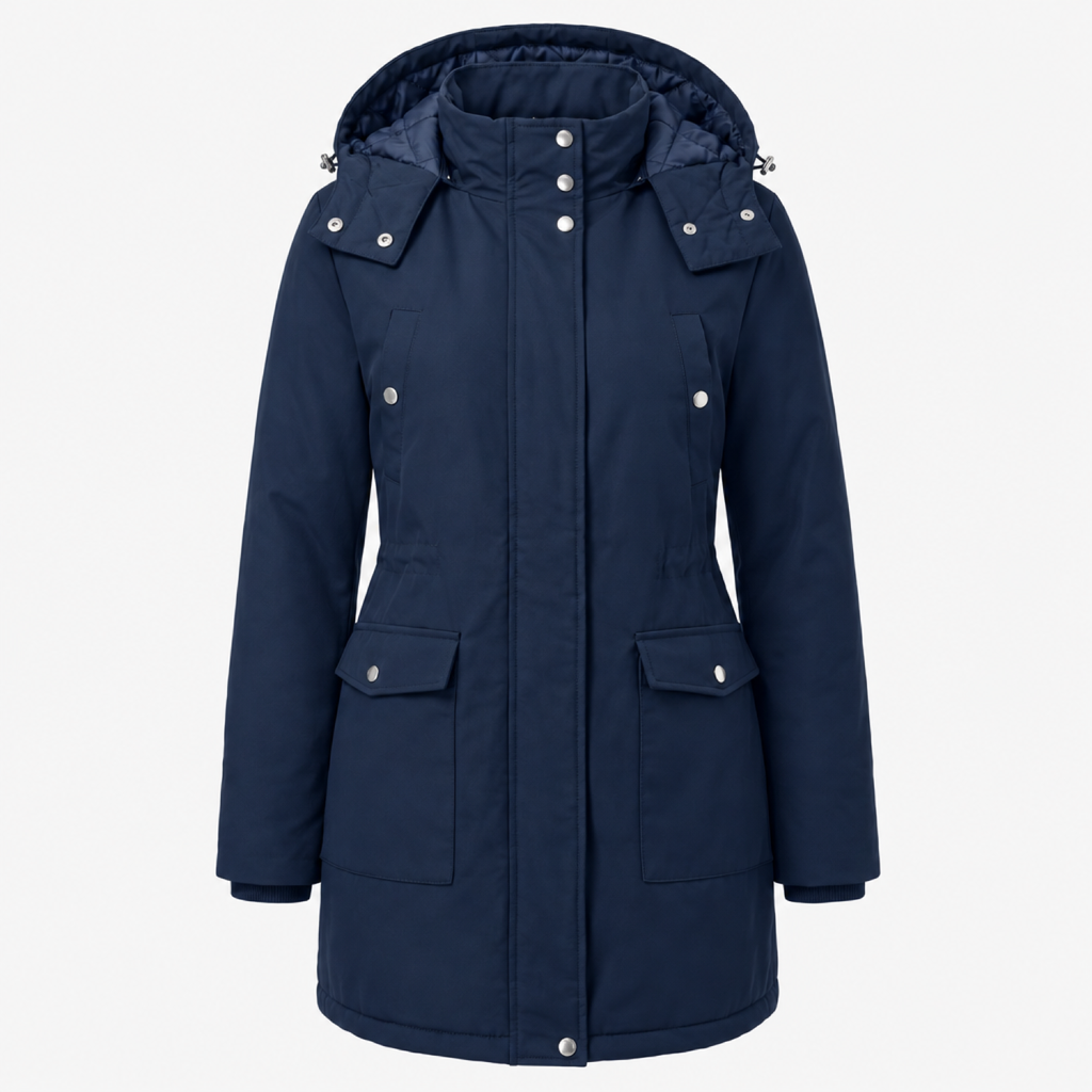 3-in-1 maternity winter parka detachable puffer coat in navy blue