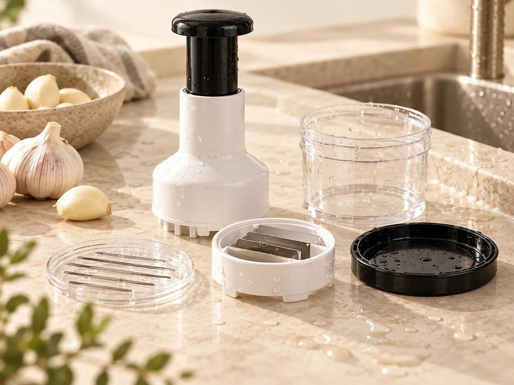 Press-Down Garlic Chopper & Mincer - Stainless Steel Blades