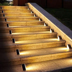 Solar Powered Outdoor Stair Lights with Dusk Sensor, Waterproof LED