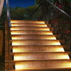 Solar Powered Outdoor Stair Lights with Dusk Sensor, Waterproof LED