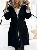 Women's Waterproof Zip Coat - Windproof Hooded Jacket