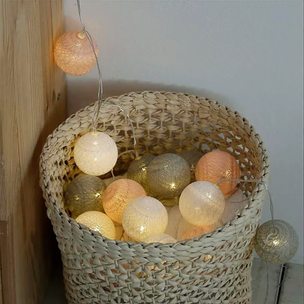 Cotton Light Ball Garland – Create Atmosphere and Warmth in Any Space