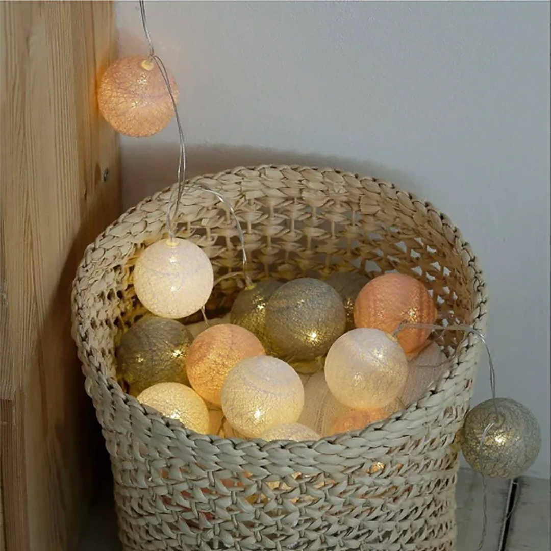 Cotton Light Ball Garland – Create Atmosphere and Warmth in Any Space