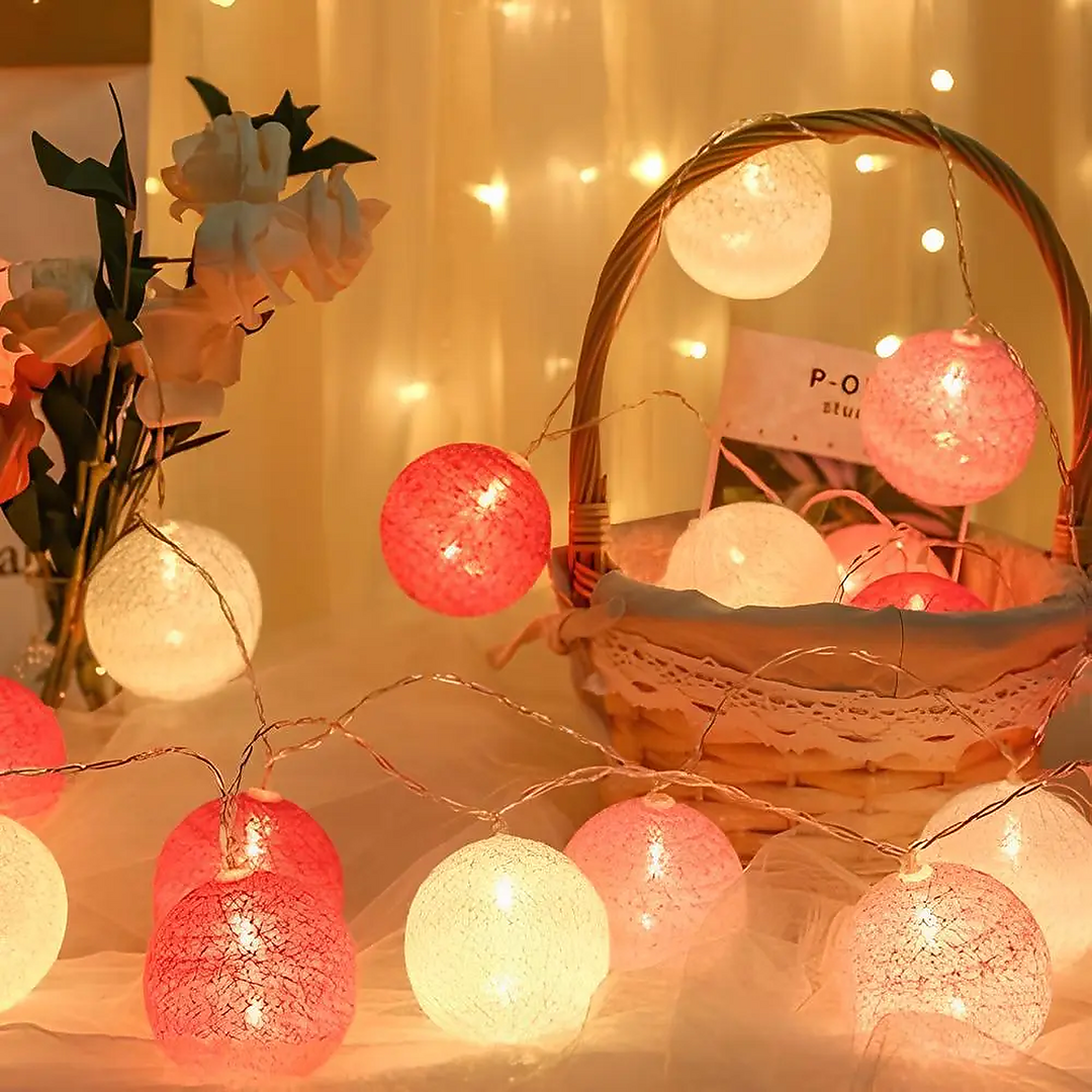 Cotton Light Ball Garland – Create Atmosphere and Warmth in Any Space