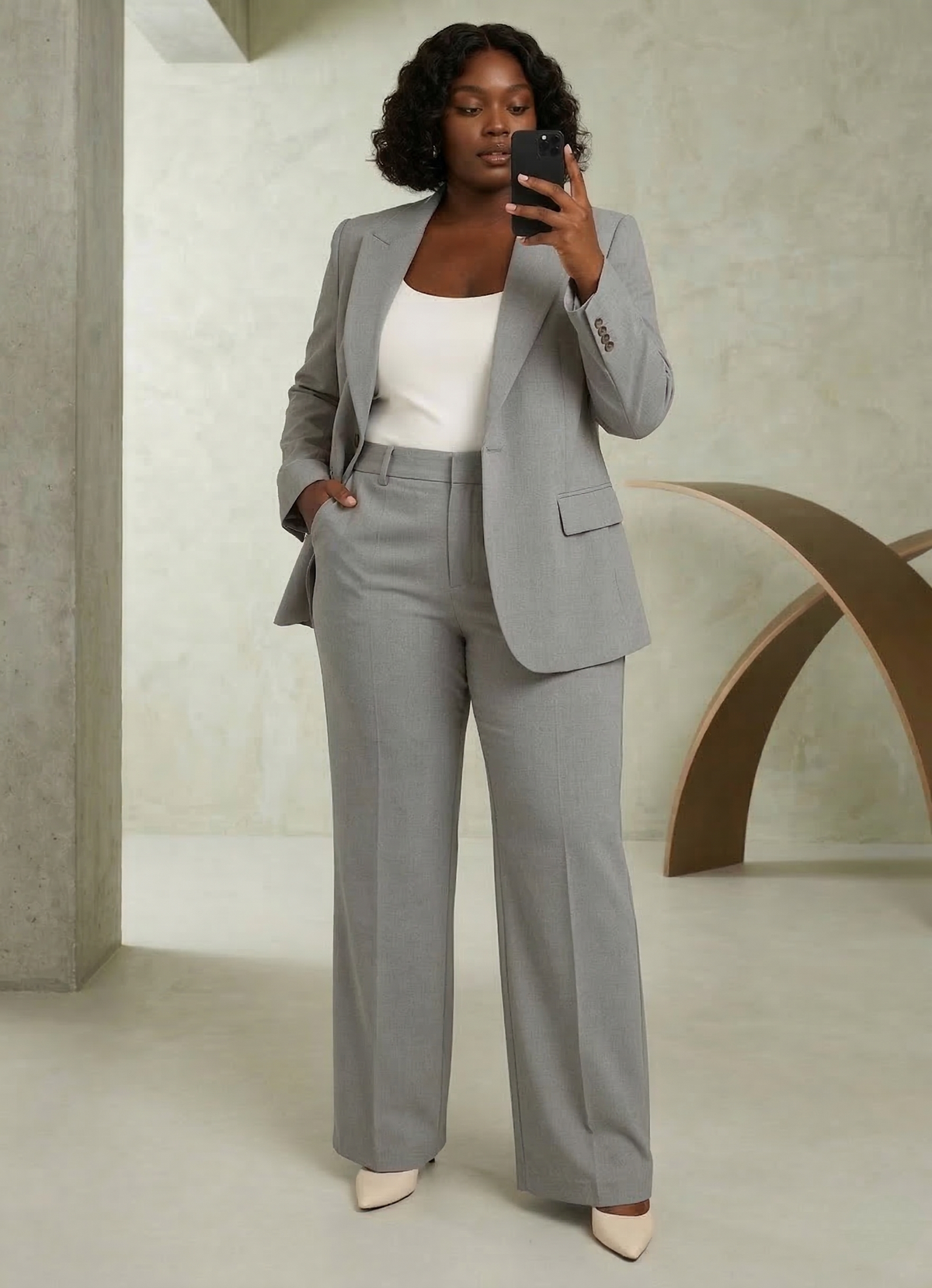 Women's Tailored Blazer & Trouser Set - Slim Fit Two-Piece Suit