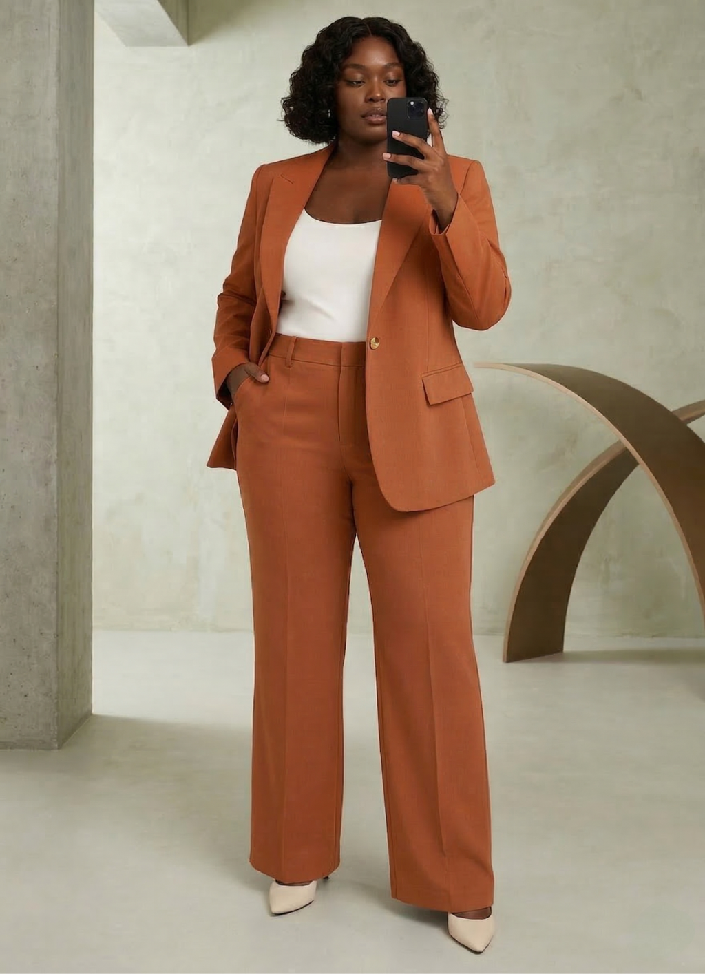 Women's Tailored Blazer & Trouser Set - Slim Fit Two-Piece Suit