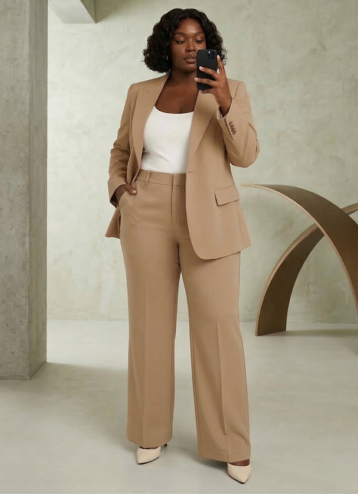 Women's Tailored Blazer & Trouser Set - Slim Fit Two-Piece Suit