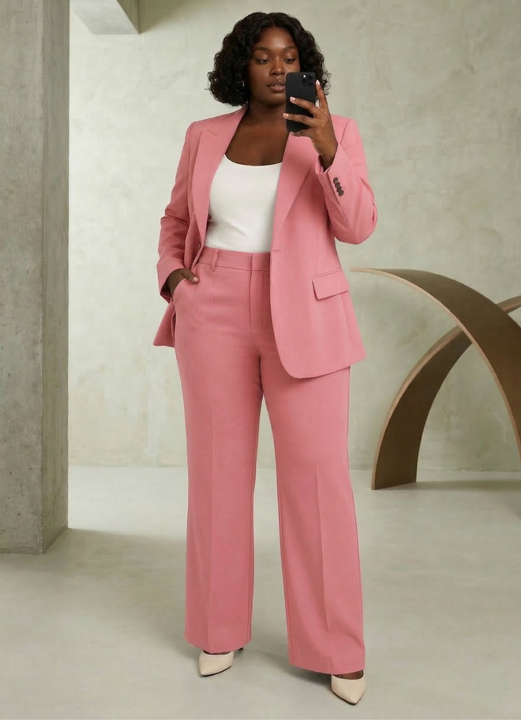 Women's Tailored Blazer & Trouser Set - Slim Fit Two-Piece Suit