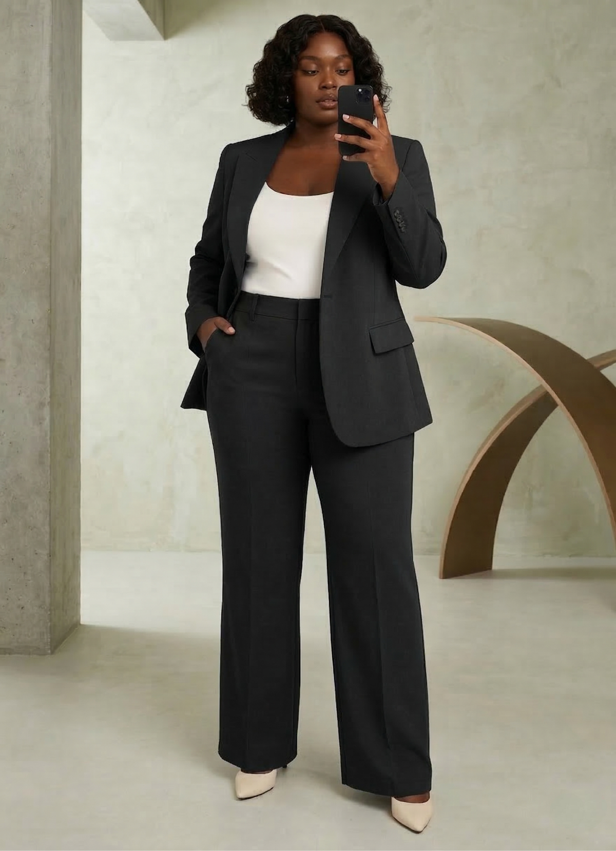 Women's Tailored Blazer & Trouser Set - Slim Fit Two-Piece Suit