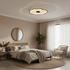 Plafondlamp Scandinavisch Lotusbladvorm met Geïntegreerde LED en Houtnerf Design