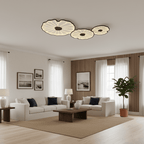 Plafondlamp Scandinavisch Lotusbladvorm met Geïntegreerde LED en Houtnerf Design