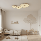 Plafondlamp Scandinavisch Lotusbladvorm met Geïntegreerde LED en Houtnerf Design