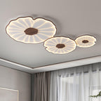 Plafondlamp Scandinavisch Lotusbladvorm met Geïntegreerde LED en Houtnerf Design