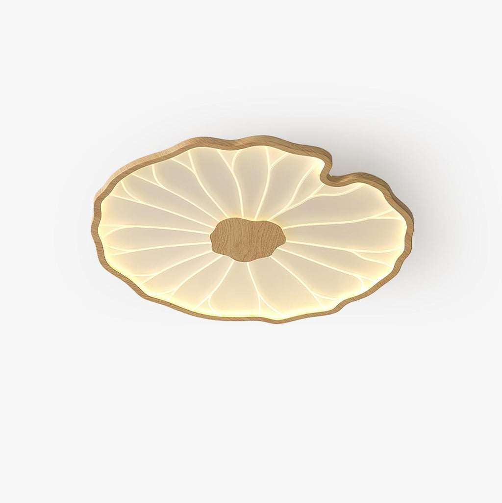Plafondlamp Scandinavisch Lotusbladvorm met Geïntegreerde LED en Houtnerf Design