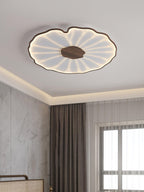 Plafondlamp Scandinavisch Lotusbladvorm met Geïntegreerde LED en Houtnerf Design