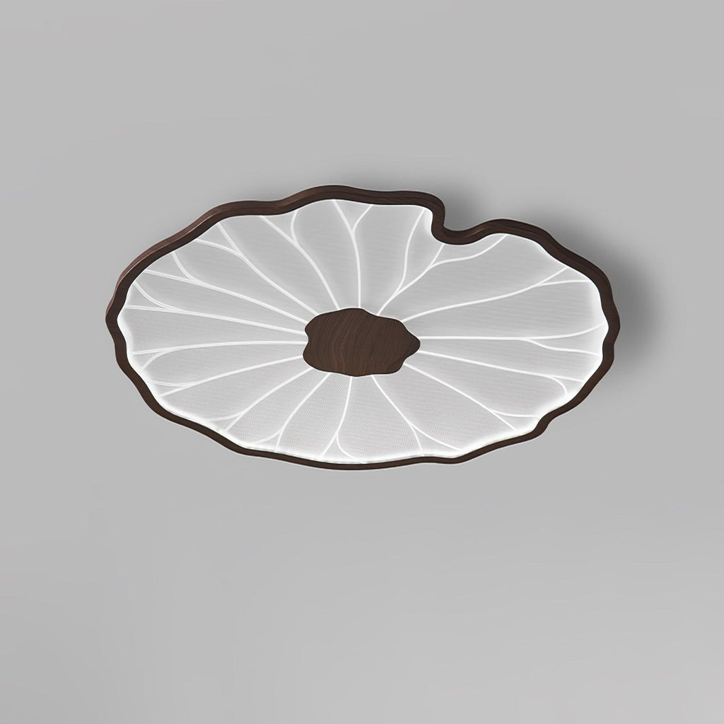 Plafondlamp Scandinavisch Lotusbladvorm met Geïntegreerde LED en Houtnerf Design