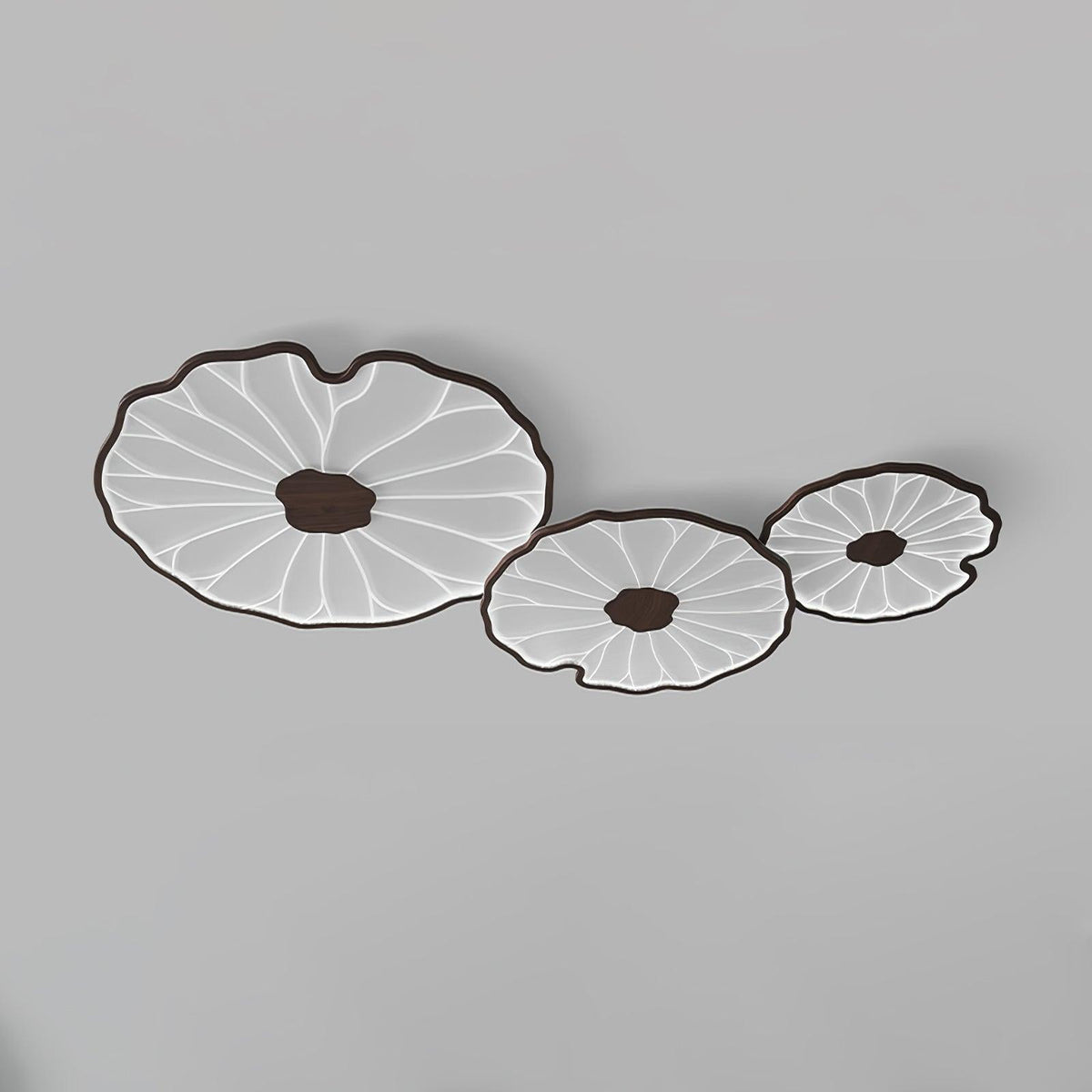 Plafondlamp Scandinavisch Lotusbladvorm met Geïntegreerde LED en Houtnerf Design