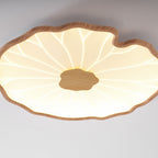 Plafondlamp Scandinavisch Lotusbladvorm met Geïntegreerde LED en Houtnerf Design