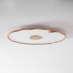Plafondlamp Scandinavisch Lotusbladvorm met Geïntegreerde LED en Houtnerf Design