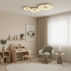 Plafondlamp Scandinavisch Lotusbladvorm met Geïntegreerde LED en Houtnerf Design