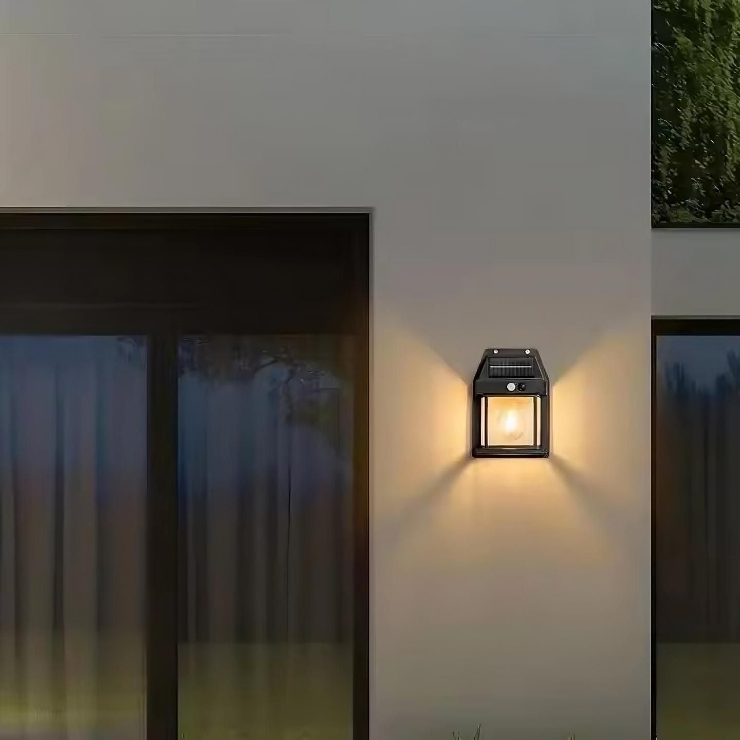 Solar LED Wall Light – 3000K Outdoor Wall Lamp, IP44 with Motion and Dusk Sensor