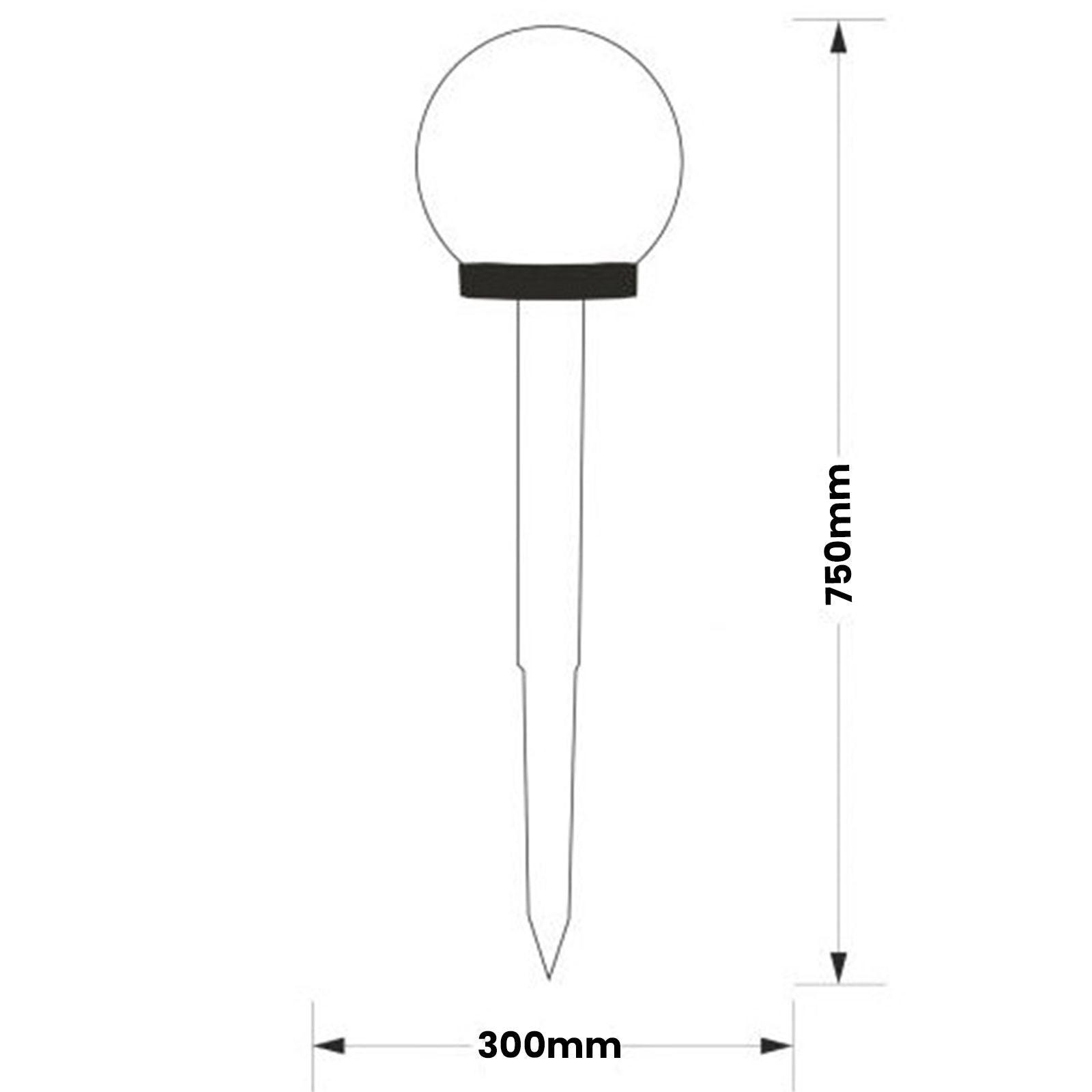 Solar LED Garden Light – 30 cm – 6500K – Stake Light – White