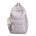 Multi-Pocket Backpack with Polka Dot Print – Lightweight Daily Bag