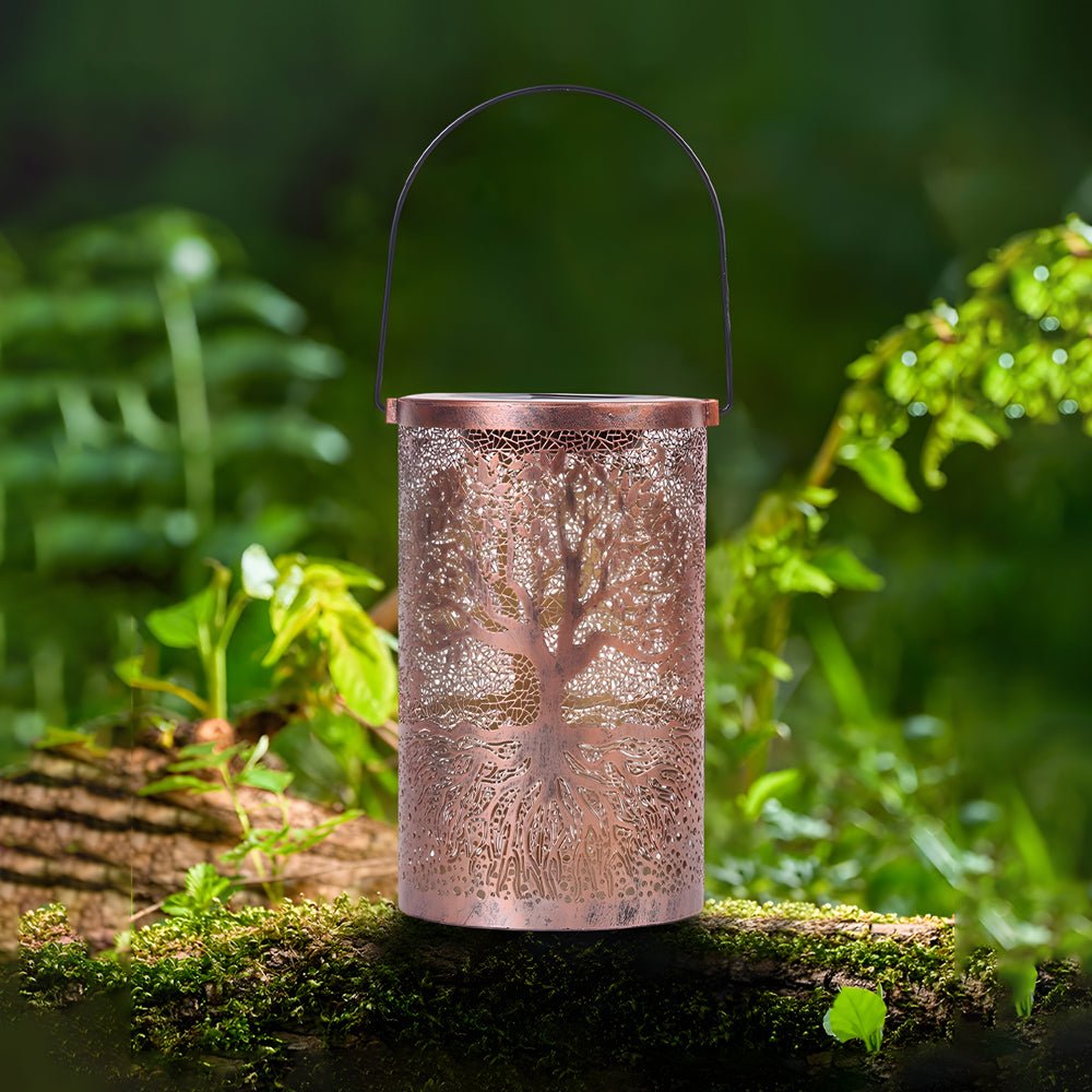 Solar Hanging Lantern – Tree Projection with Warm White Light and IP55 Rating