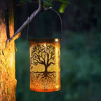 Solar Hanging Lantern – Tree Projection with Warm White Light and IP55 Rating
