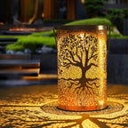 Solar Hanging Lantern – Tree Projection with Warm White Light and IP55 Rating