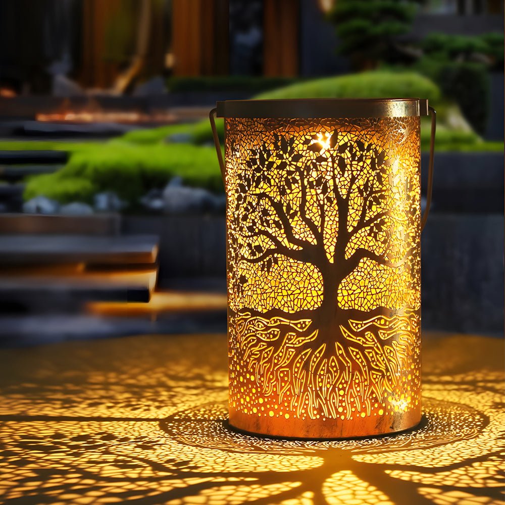 Solar Hanging Lantern – Tree Projection with Warm White Light and IP55 Rating