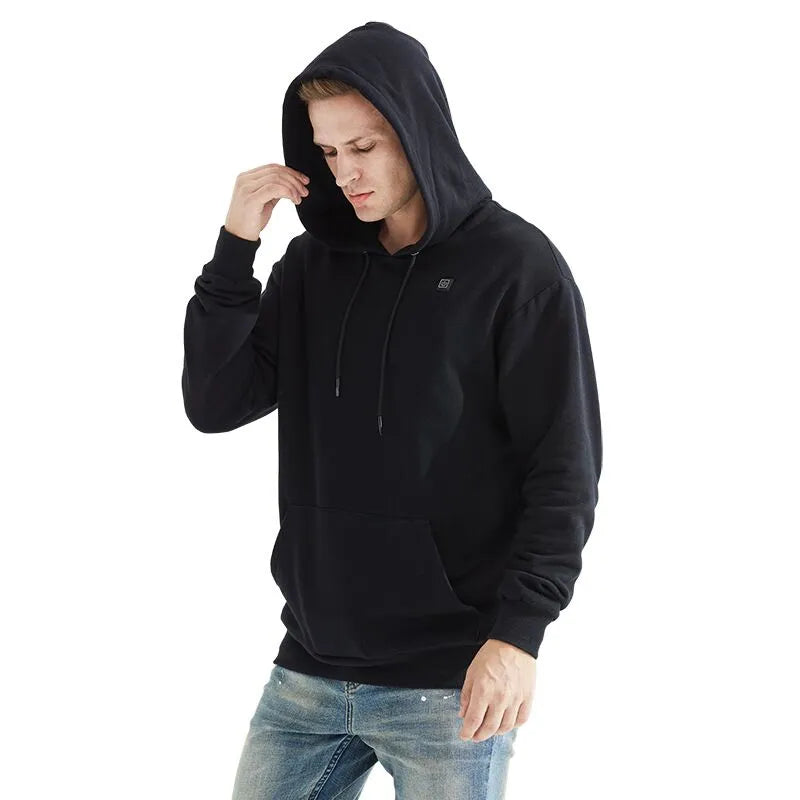 Men's Heated Hoodie with Adjustable Temperature Settings