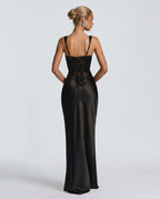 Women's Sleeveless Sequin Maxi Dress - Black Tie Evening Gown