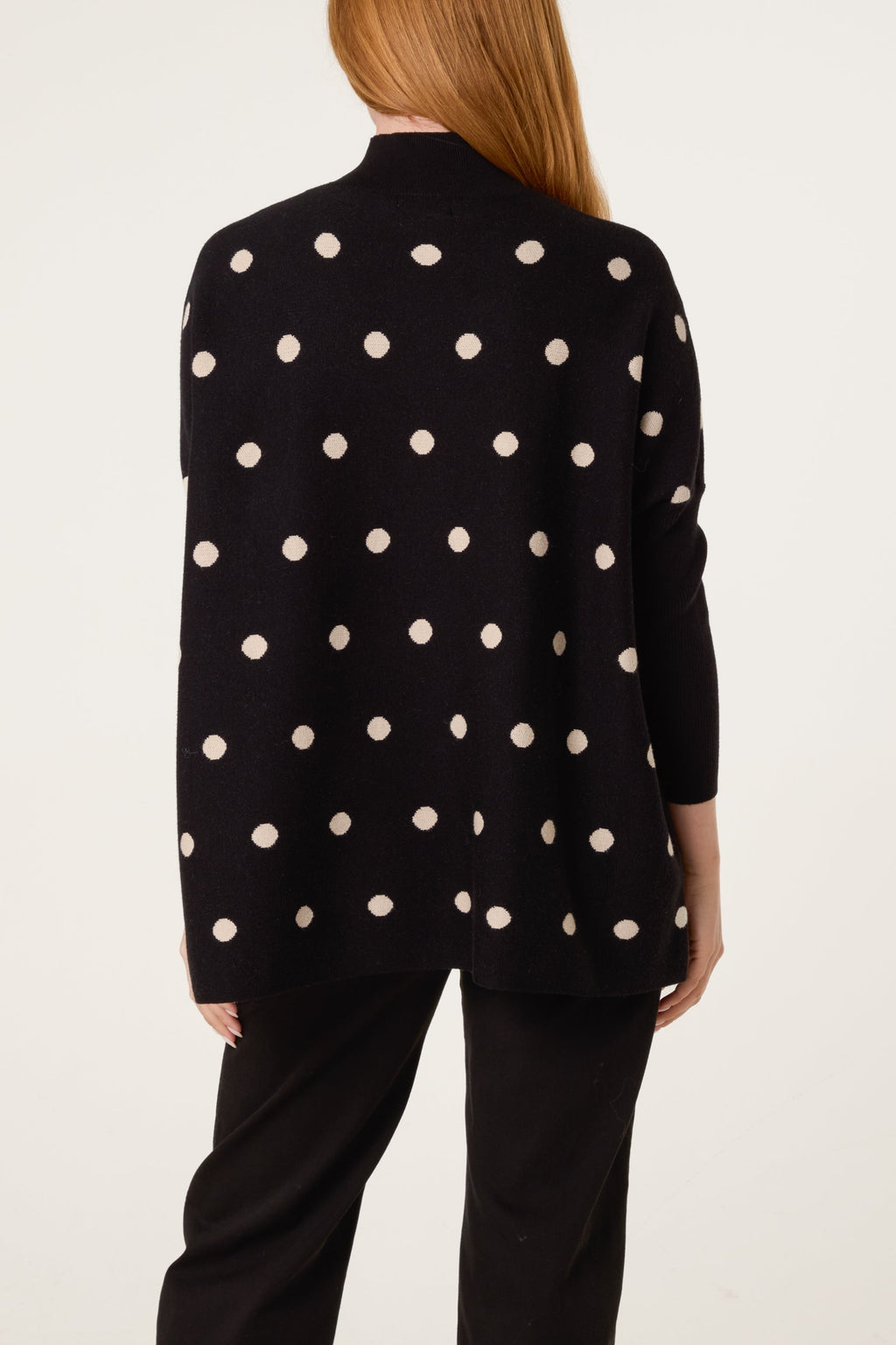 Women's Polka Dot Batwing Knit Jumper