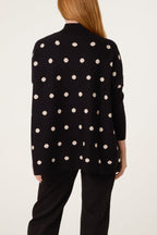 Women's Polka Dot Batwing Knit Jumper